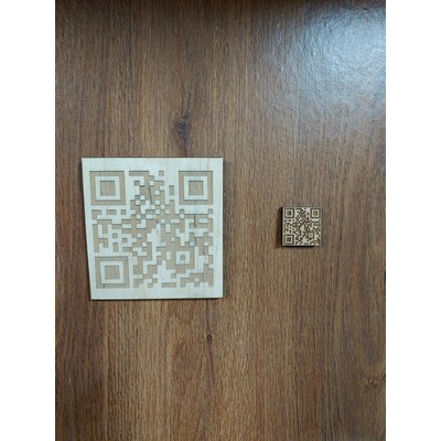 2" x 2" Hardwood QR Codes with Adhesive sign