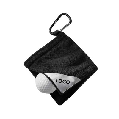 Square Golf Ball Towel w/Carabiner