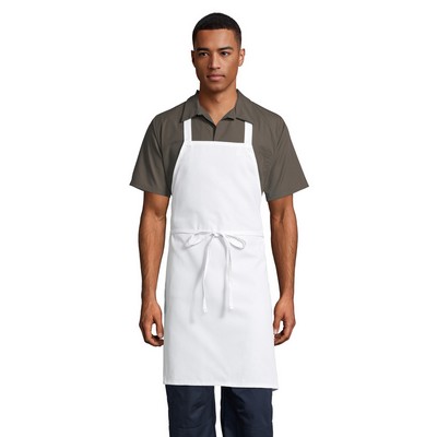 Uncommon Threads Unisex White Mid-Length Bib Apron