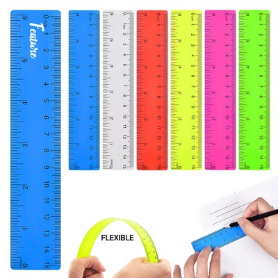 6 Inch Color Transparent Plastic Ruler Straight Rulers