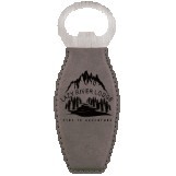 Gray Leatherette Bottle Opener w/Magnet