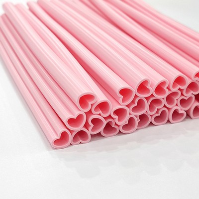 Heart Shaped Silicone Drinking Straw w/Logo