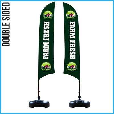 Shark Flag 16.5' Premium Double-Sided With Water Base & Carry Bag (X-Large) - Made in the USA