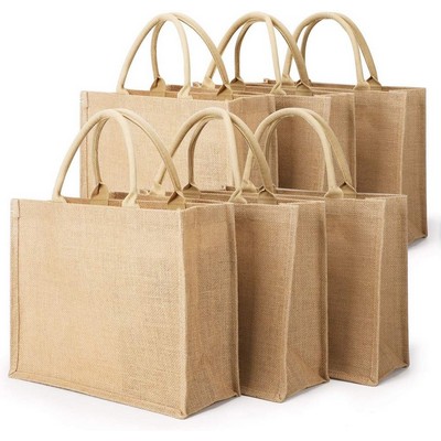 Laminated Jute Bags w/ Colored Sides and Handles