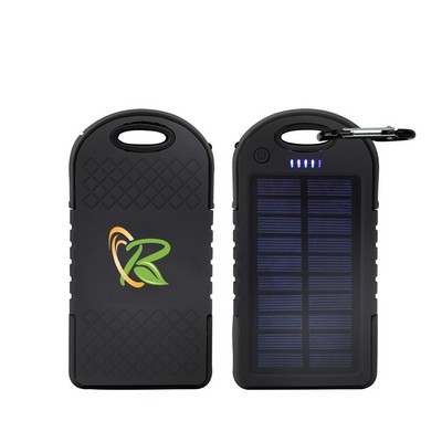 4000mah Solar Power Bank w/Carabiner