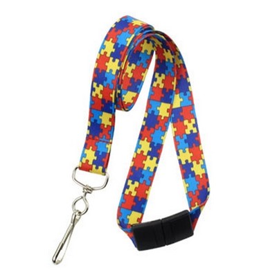 3/4" Autism Awareness Lanyard