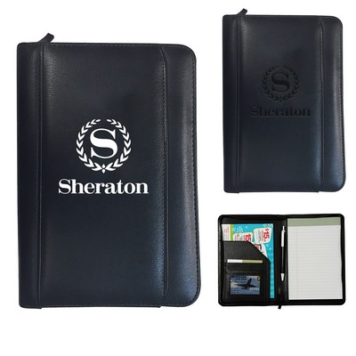 Conference Leatherette Padfolio With Zipper Closure