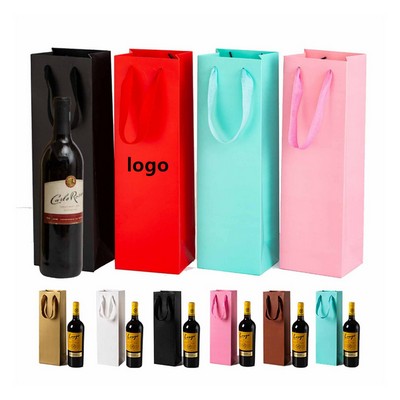 Kraft Paper Single Wine Bottle Bag