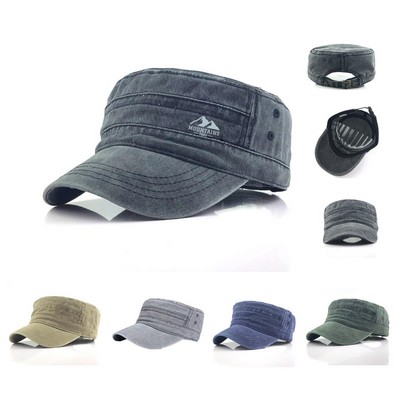 Washed Military Army Cotton Distressed Cadet Cap