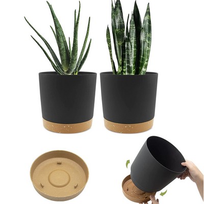 8" Planter for Indoor Plants with Drainage Holes and Removable Base