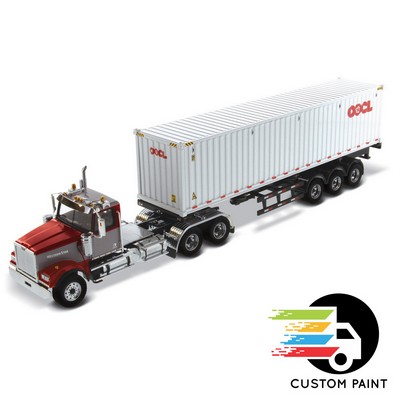 1:50 Western Star 4900 SFFA Red & Gray Day Cab w/40' Dry Goods Sea Container - OOCL