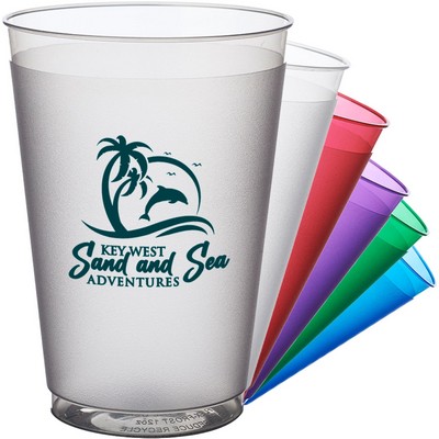 12 Oz. Flex Frosted Stadium Cup W/ Flexible Plastic