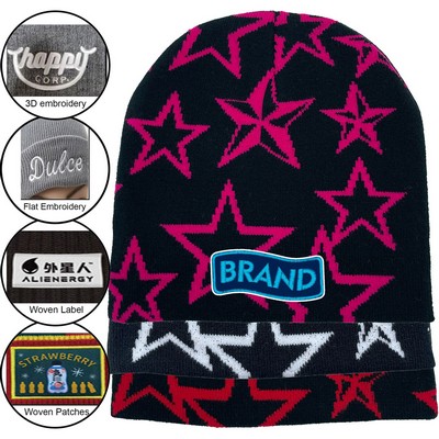 Unisex Star Design Knitted Beanie