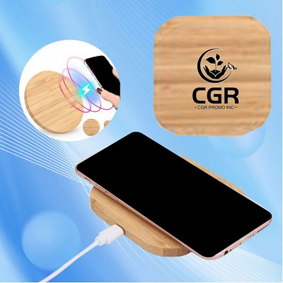 10W Bamboo Wireless Charger