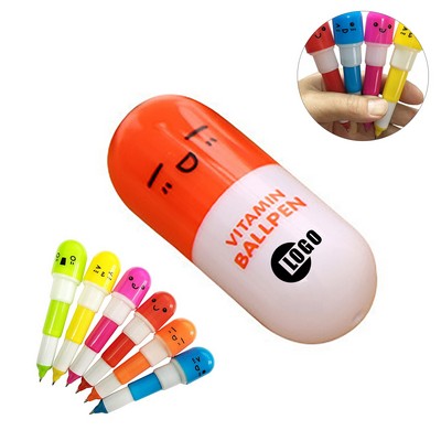 Pill Shaped Capsule Ballpoint Pens