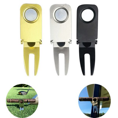 Cigar Grip with Magnetic Holder Golf Divot Repair Tool and Ball Marker Combo