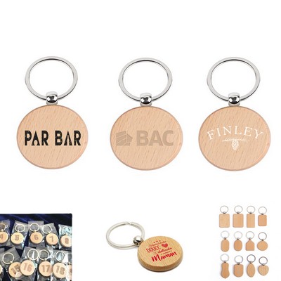 Round Key Tags/Holders Made of Wood