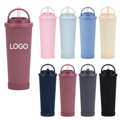 24oz Vacuum Tumbler with Lid and Straw