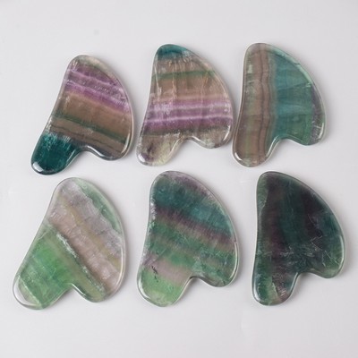 Customized Heart-shaped Fluorite Gua Sha Massager