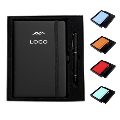 Hardcover Leather Notebook Gift Set