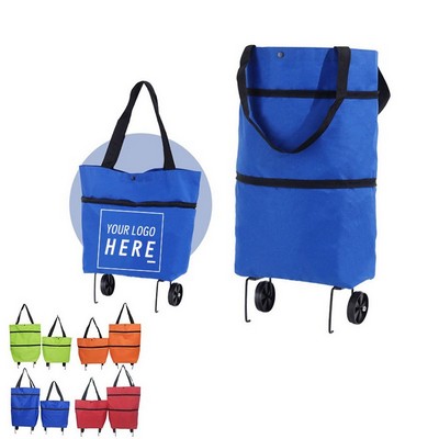 Foldable Tote Bag Or Shopping Cart With Wheels