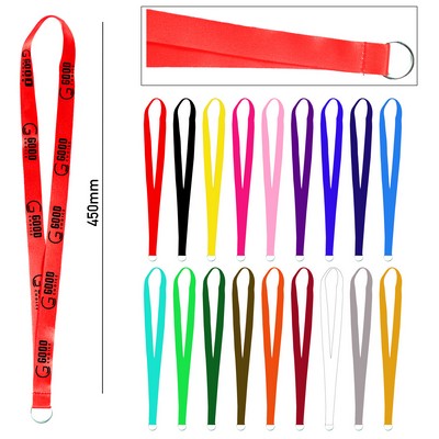 3/4'' Full Color Lanyard w/ Metal Circle Hook