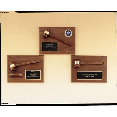 American Walnut Plaque & Gavel w/ Activity Insert (9"x12")