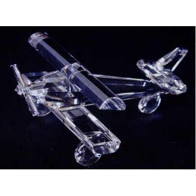 Optic Crystal Airplane Figurine