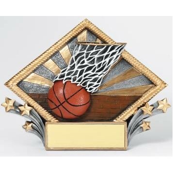 Basketball Diamond Plate Award - 6"