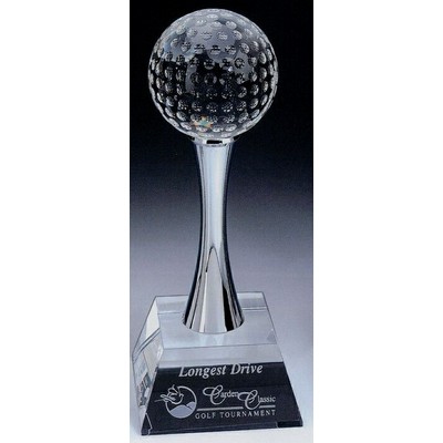 Medium Crystal Golf Award (4"x4"x10")