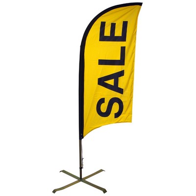 7' Single Sided Bow Banners™ Flag (Full Color Dye Sublimation)