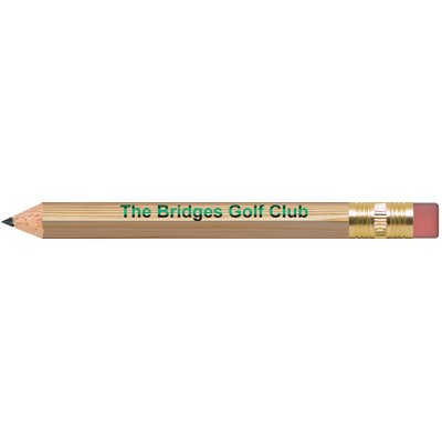 Natural Lacquered Hexagon Golf Pencils with Erasers