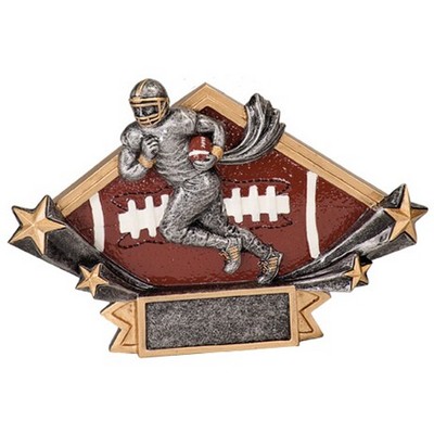 Diamond Star Resin Football Award - 4 1/4"x6 1/4"