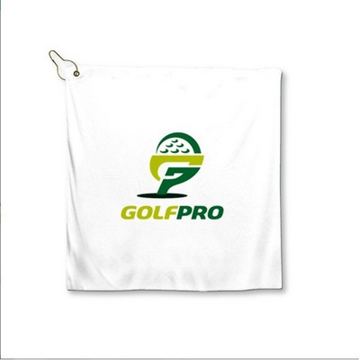 100% Polyester Microfiber Golf Towel 16x16