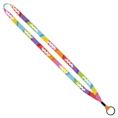 ½" Dye-Sublimated Lanyard w/Metal Crimp & Metal Split-Ring