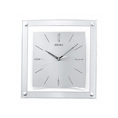 Seiko Silver & Glass Wall Clock