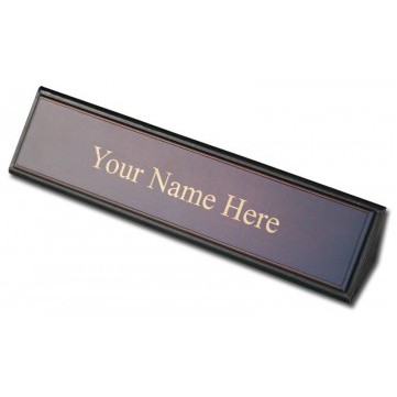 Walnut & Leather Name Plate