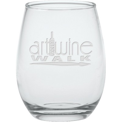 12 Oz. Stemless Wine Glass - Etched