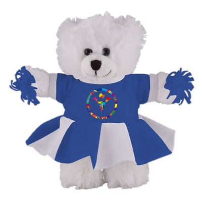 Soft Plush Stuffed White Bear with Cheerleader Outfit