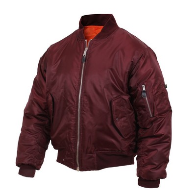 Adult Maroon Red MA-1 Military Flight Jacket (3XL)