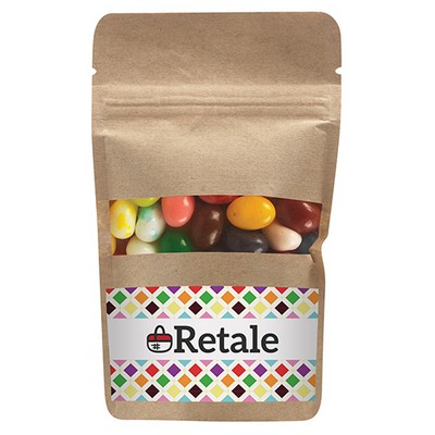 Resealable Kraft Window Pouch w/ Jelly Belly Jelly Beans