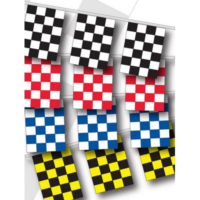 60' Checkered Rectangle Race Track Starter Pennant (4 Mil.)