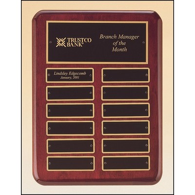 Rosewood Piano Perpetual Plaque, 9 x 12", 12 plates