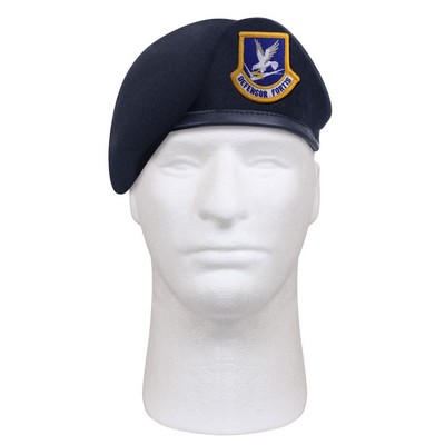 Midnight Navy USAF Inspection Ready Beret w/ Flash