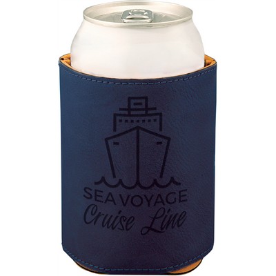 Beverage/Can Holder - Blue - Leatherette