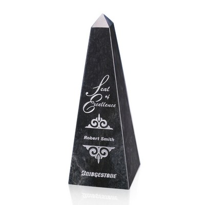 Marble Obelisk - Black 12"