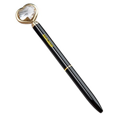 Heart Diamond Metal Ballpoint Pen