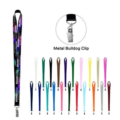 3/4'' Full Color Sublimated Lanyard W/ Metal Bulldog Clip