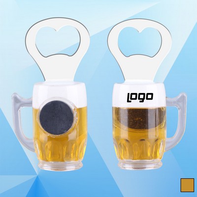 3 7/8'' Beer Mug Bottle Opener w/Magnet