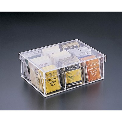 9-Compartment Tea Bag Box w/Cover